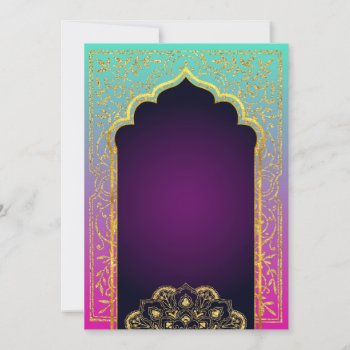 Arabian Bollywood With Gold Invitation by NouDesigns at Zazzle
