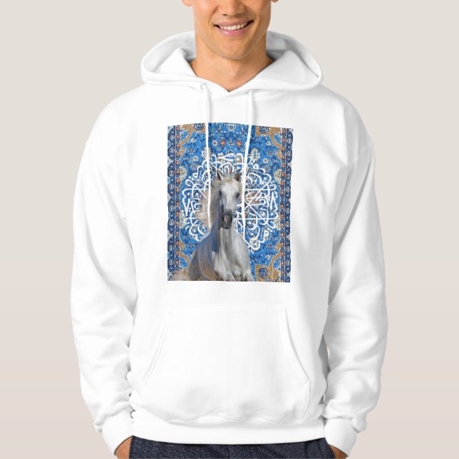Arabian calligraphy horse hoodie (Front)