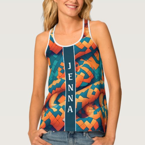 Arabian Cobra Mosaic Colourful Custom Pattern Tank Top