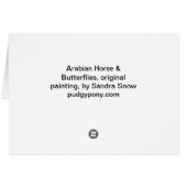 Arabian Horse & butterflies Cards (Back Horizontal)