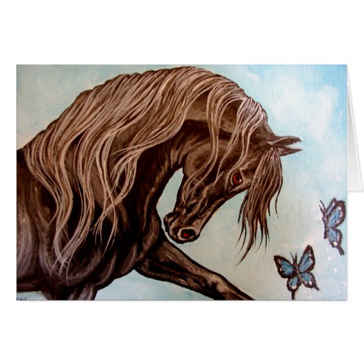 Arabian Horse & butterflies Cards (Front Horizontal)