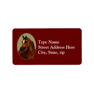 Arabian Horse Christmas Cameo Label