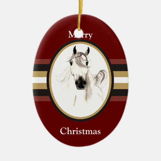 Arabian Horse Custom Christmas Ornament (Front)
