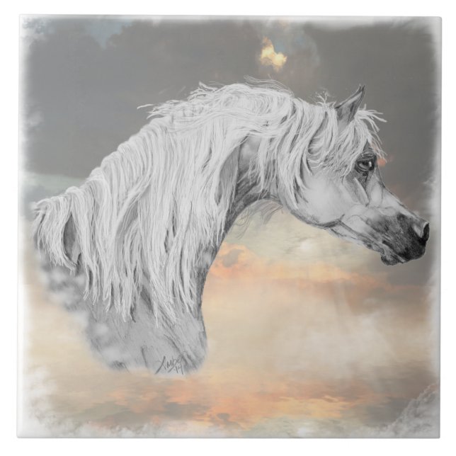 Arabian Horse Decorative Tile (Front)