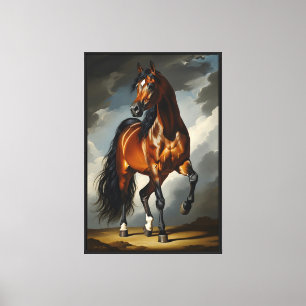 Arabian horse drawing canvas print