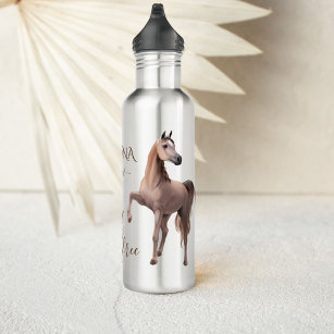 Arabian horse gifts personalized name stainless steel water bottle