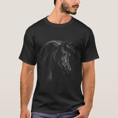 Arabian Horse Hand Drawn T_Shirt