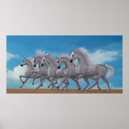 Arabian Horse Herd Poster