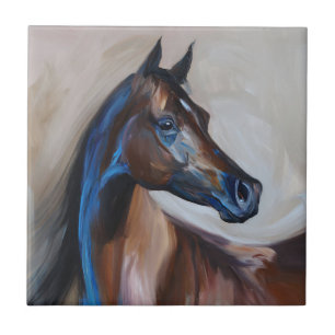 Arabian Horse Painting Ceramic Tile