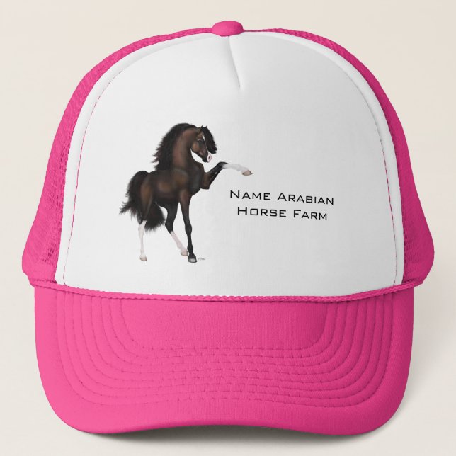 Arabian Horse Passion Brown Trucker Hat (Front)