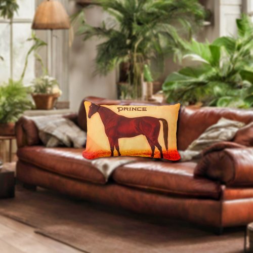 Arabian horse _ personalized  lumbar pillow