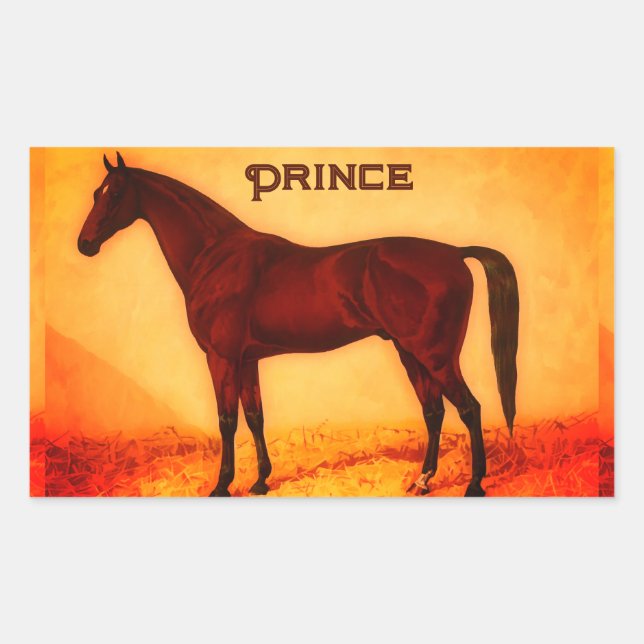 Arabian horse - personalized   rectangular sticker (Front)