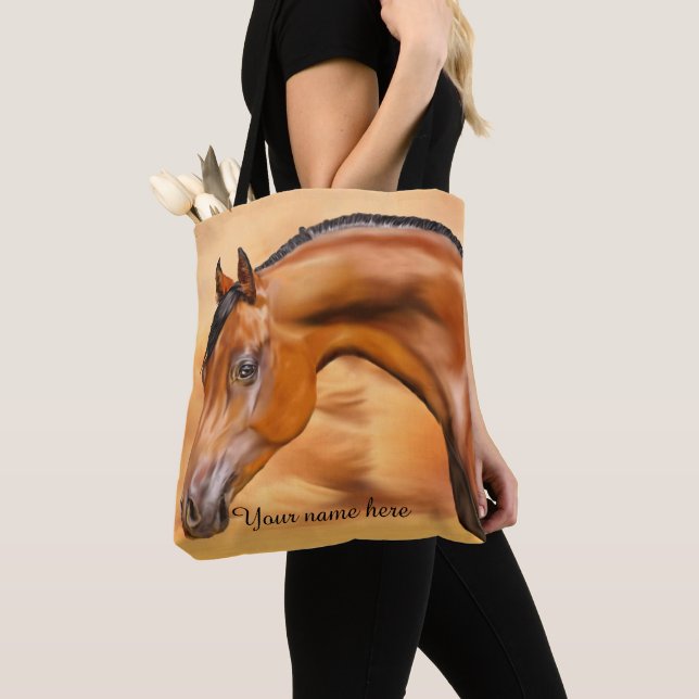Arabian Horse Personalized Tote Bag (Close Up)