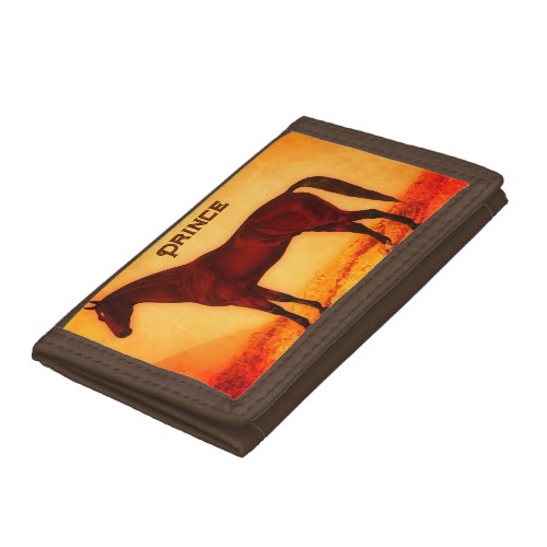 Arabian horse _ personalized   trifold wallet