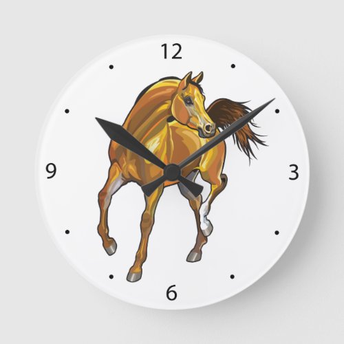Arabian horse round clock