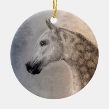 Arabian Horse Round Ornament - Arabian Horse by TwoFriendsGallery at Zazzle
