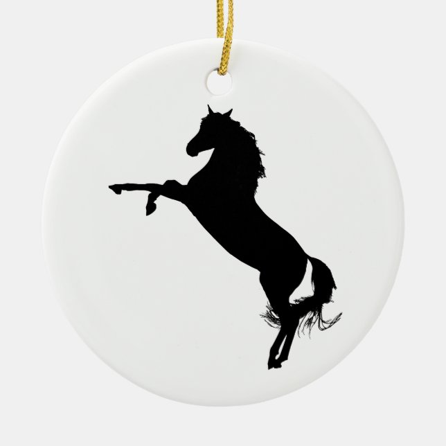 Arabian Horse Silhouette Ceramic Ornament (Front)