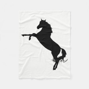 Arabian Horse Silhouette Fleece Blanket