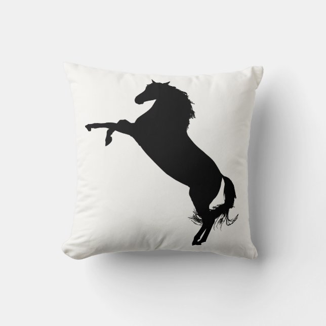 Arabian Horse Silhouette Throw Pillow (Front)