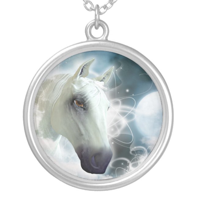 Arabian Horse Silver Plated Necklace (Front)
