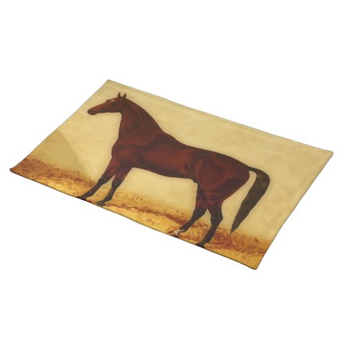 Arabian horse with chestnut coat  cloth placemat