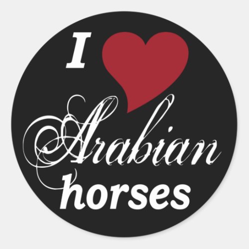 Arabian horses classic round sticker