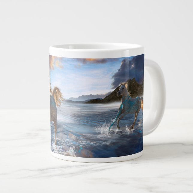Arabian Horses "Horse's of Stellar Island” Giant Coffee Mug (Front Right)