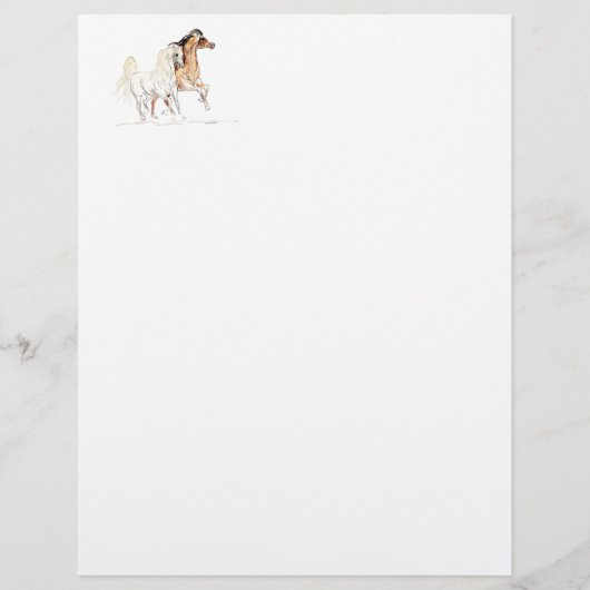 Arabian Horses Letterhead Paper (Front)