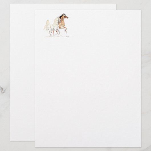 Arabian Horses Letterhead Paper (Front/Back)