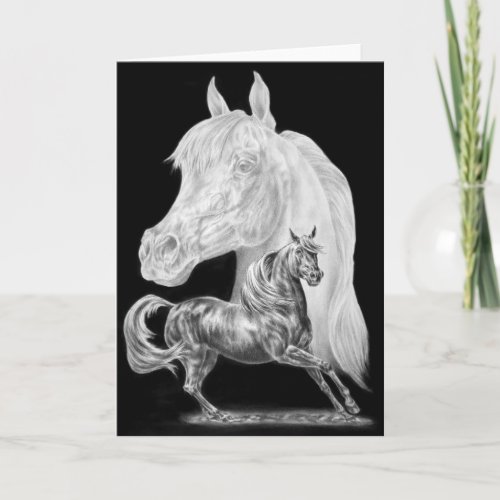 Arabian Horses Montage Drawing by Kelli Swan Card