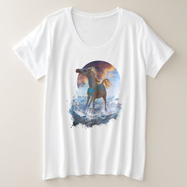 ARABIAN HORSES OF STELLAR ISLAND PLUS SIZE T-Shirt (Design Front)