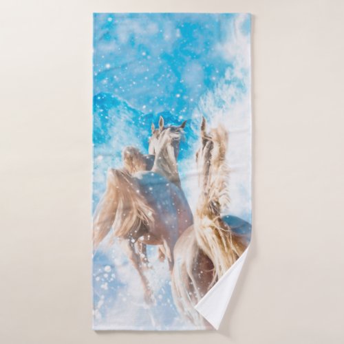 ARABIAN HORSES WINTER TAILS BATH TOWEL