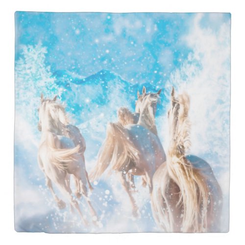 ARABIAN HORSES WINTER TAILS DUVET COVER