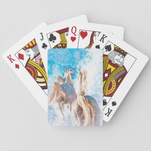 ARABIAN HORSES WINTER TAILS PLAYING CARDS