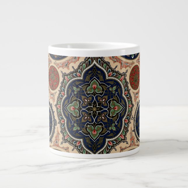 Arabian Intricate Retro Pattern Giant Coffee Mug (Front)