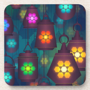 Arabian Lanterns Middle Eastern design Beverage Coaster