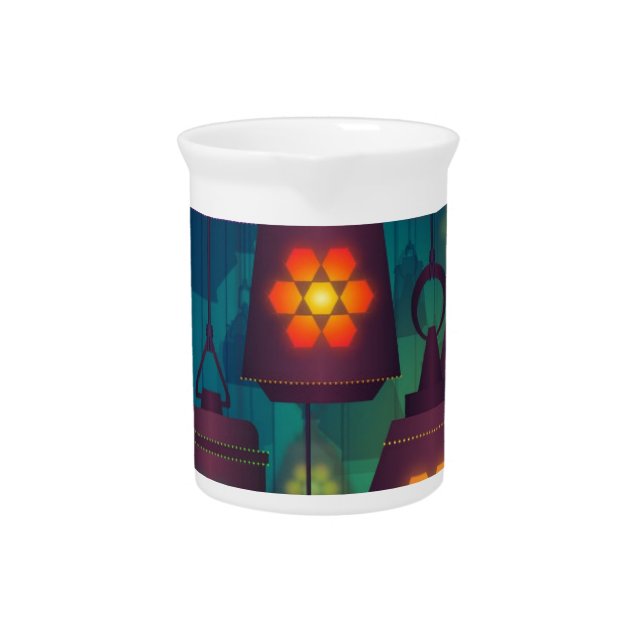 Arabian Lanterns Middle Eastern design Drink Pitcher (Front)