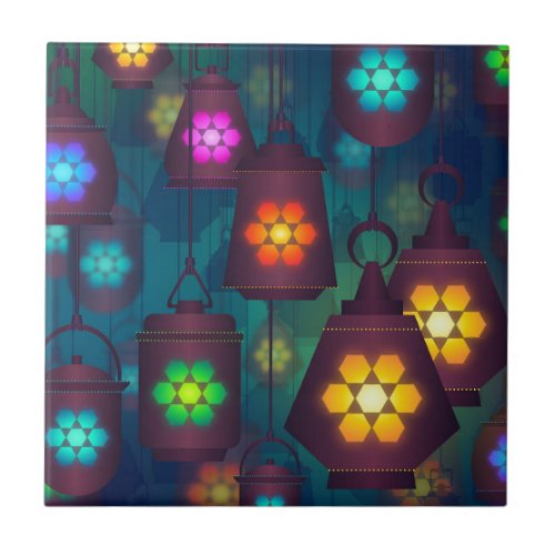 Arabian Lanterns Middle Eastern design Tile