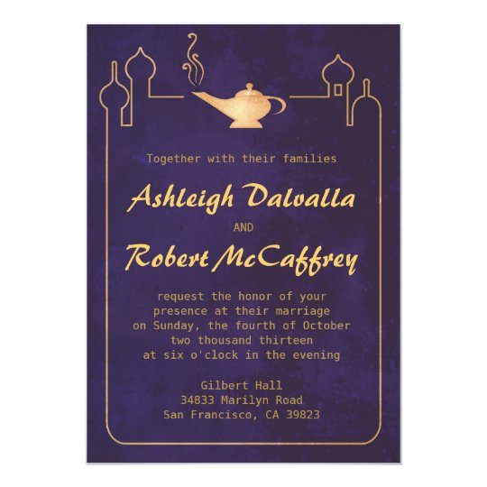 Arabian Magic Lamp Wedding Invitations Zazzle Com
