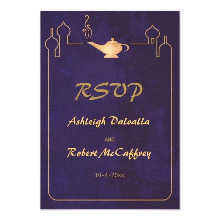 Arabian Magic Lamp Wedding RSVP Cards