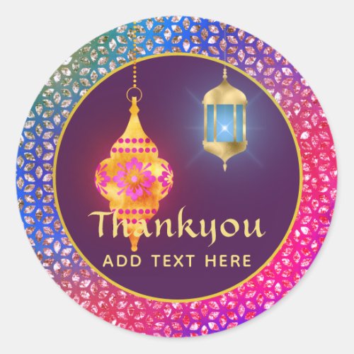 Arabian Moroccan Bollywood Party Personalized Classic Round Sticker