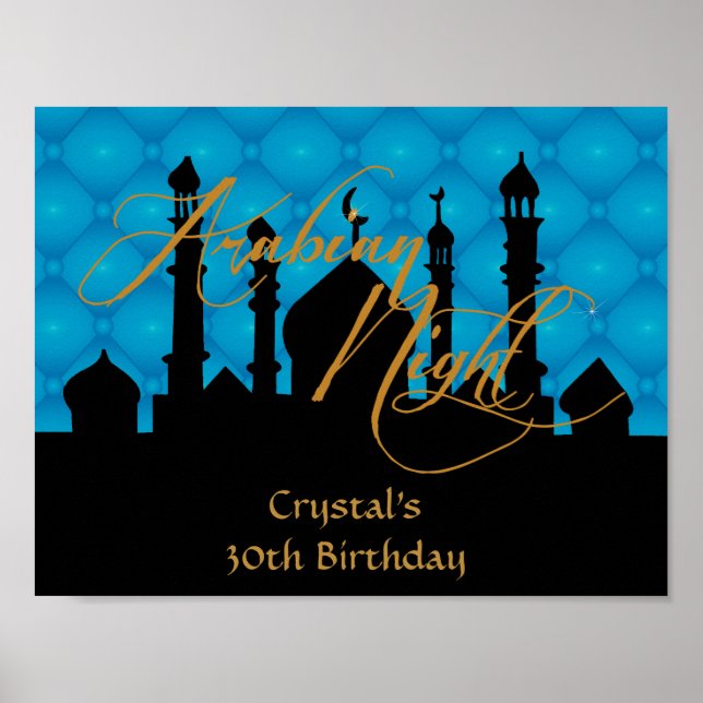 Arabian Night, 30th Birthday Party Poster (Front)