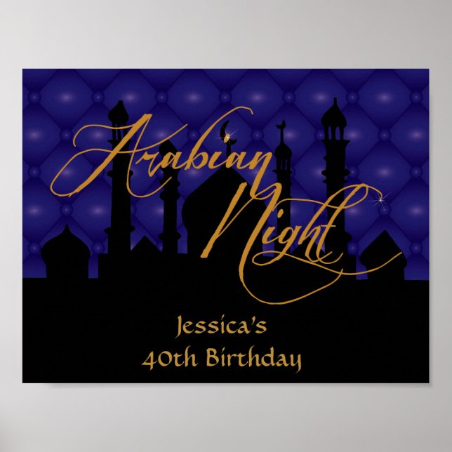 Arabian Night, 40th Birthday Party Poster (Front)