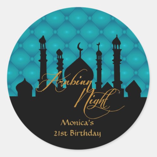 Arabian Night Birthday Party Stickers