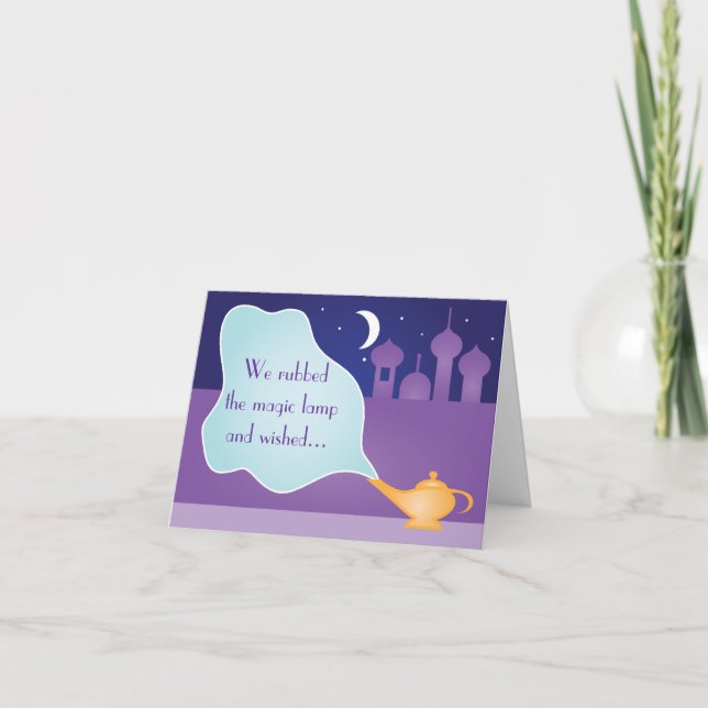 Arabian Night Magic Lamp Get Well Soon Wish Card (Front)