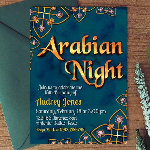 Arabian Night _ Turquoise Invitation