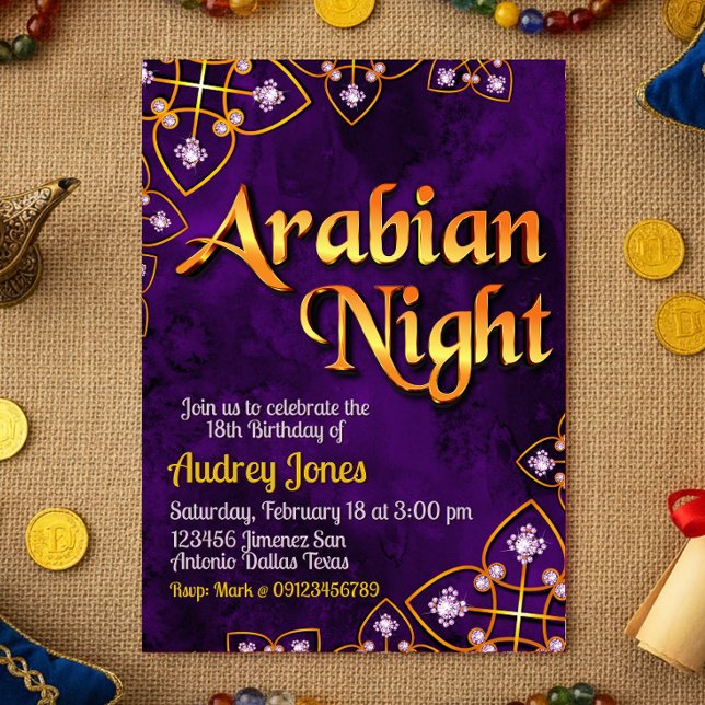 Arabian Night - Violet Invitation (Arabian Night - Violet Invitation)