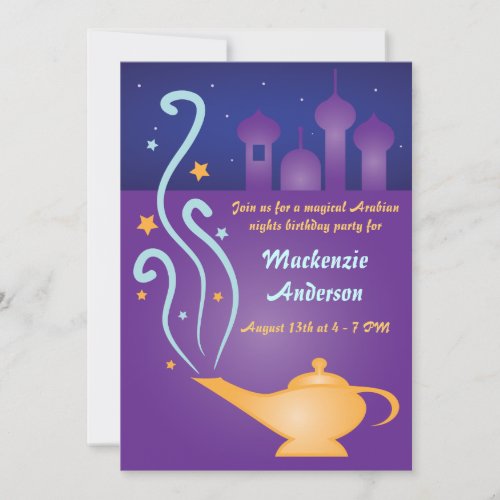 Arabian Nights 2 Magic Lamp Invitations