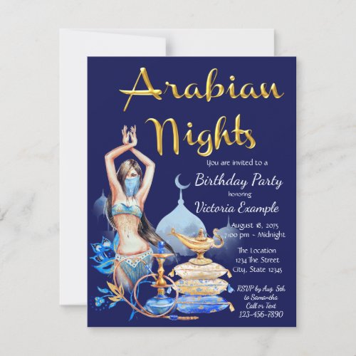 Arabian Nights Any Number Birthday Invitations