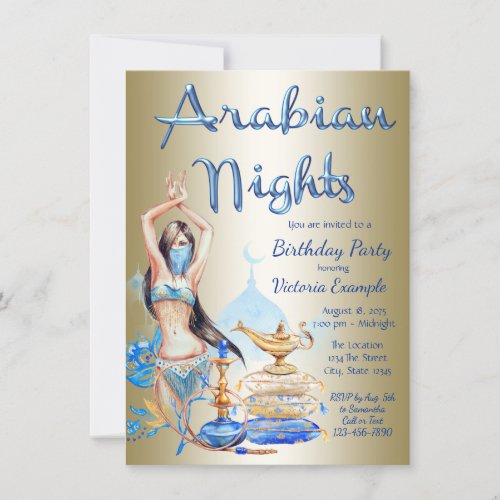 Arabian Nights Birthday Party Event Invitations